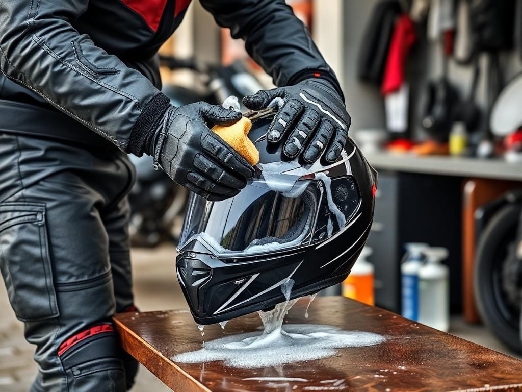 como higienizar capacete de moto