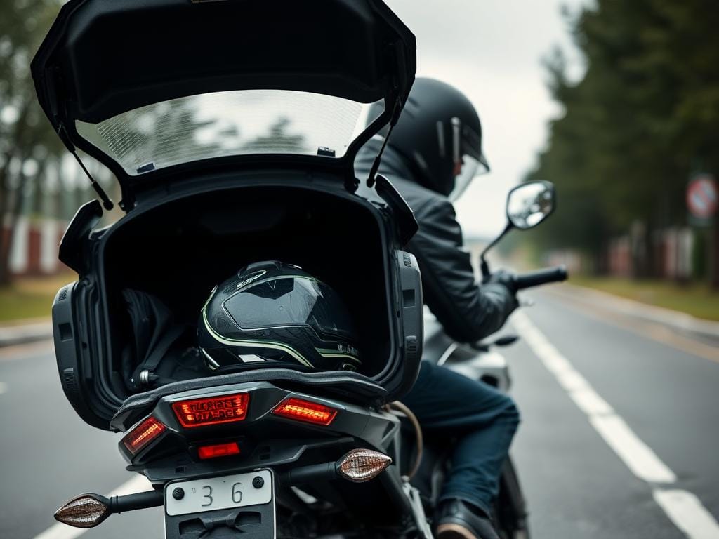 como prender o capacete na moto