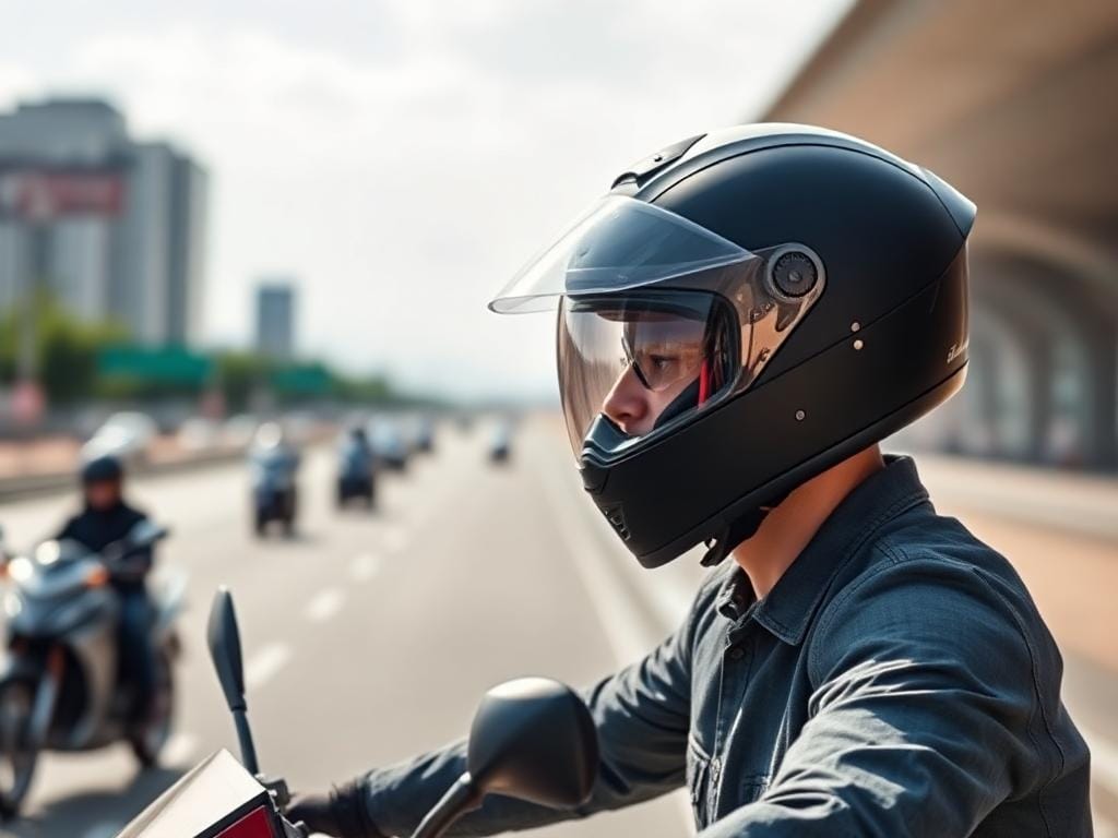 O que é um capacete de moto modular