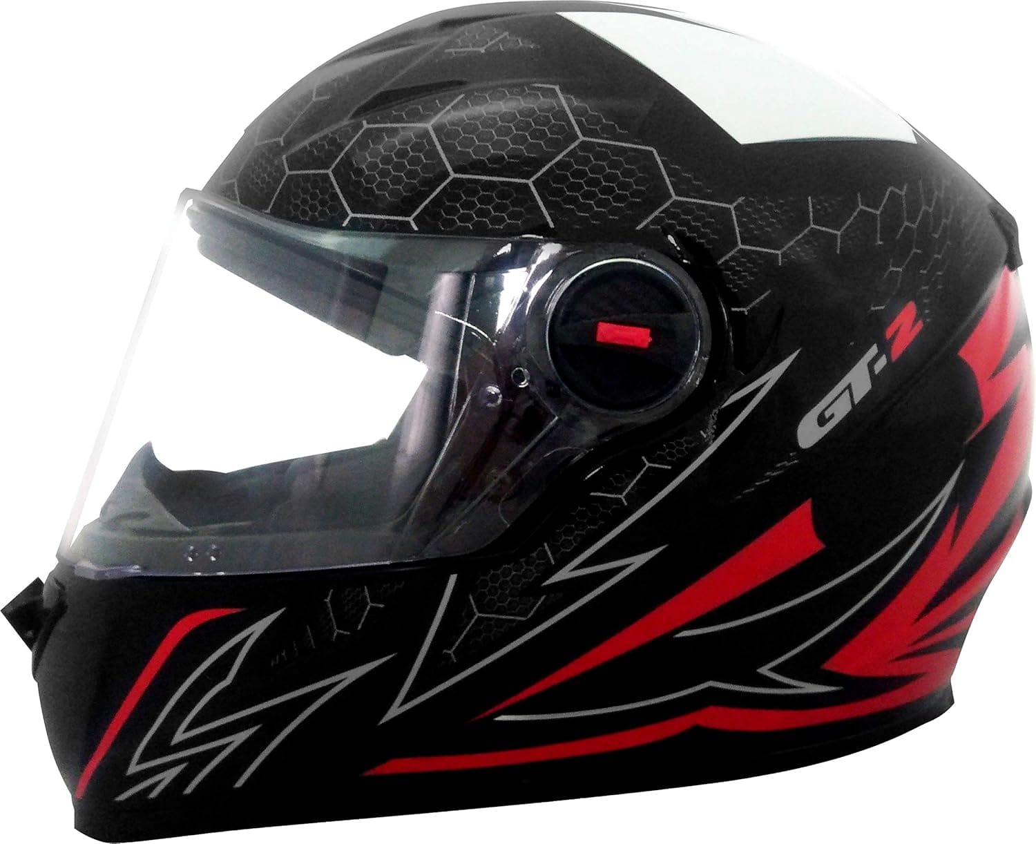 Capacete FW3 GT 2 Preto Fosco Vermelho com viseira cristal