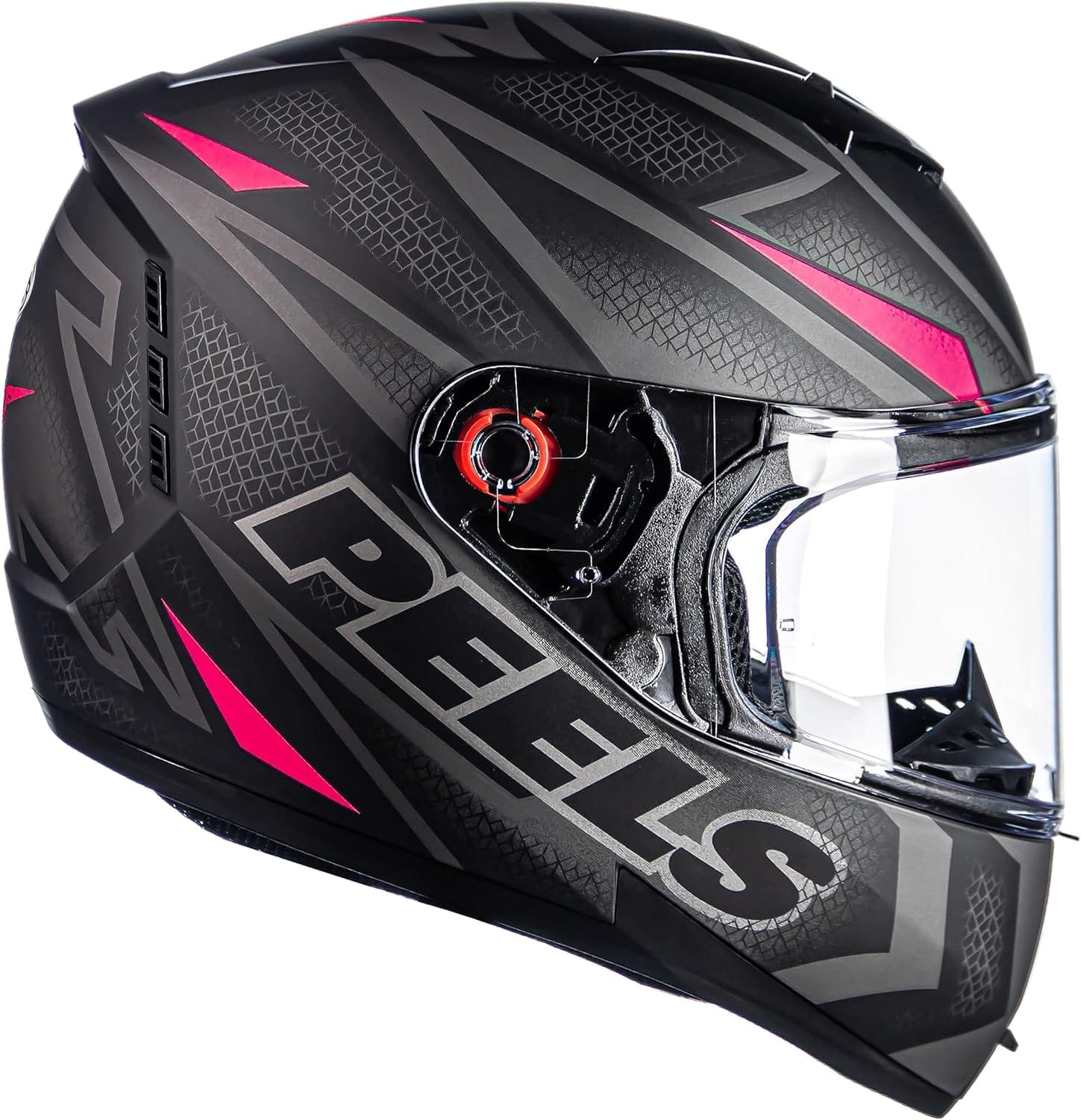 Capacete Moto Fechado Peels Icon Fast Preto Fosco Rosa