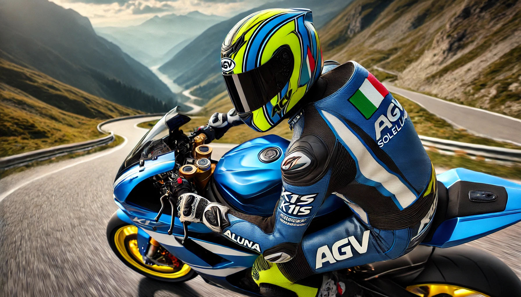 motociclista com capacete AGV